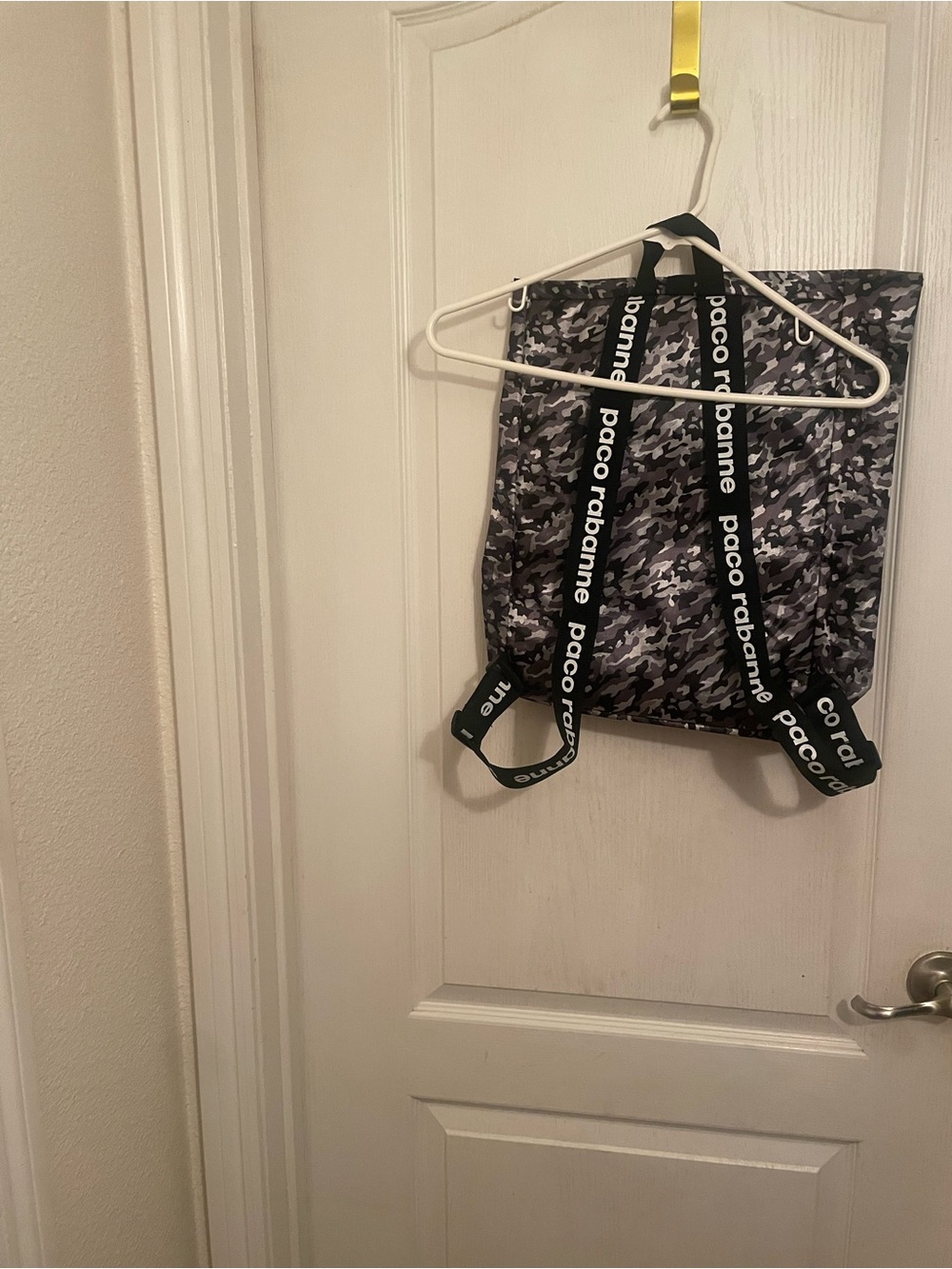 Paco Rabanne Black & White Camo Backpack Tote